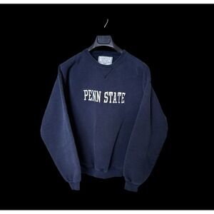 Vintage Penn State 90s Sweatshirt Santee Sweats Navy Med USA Made Embroidered